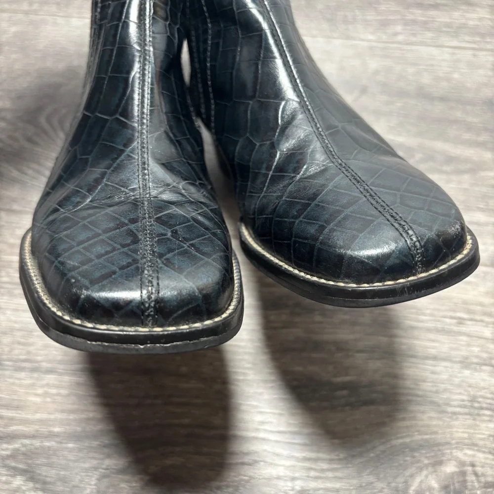 Trotters black croc